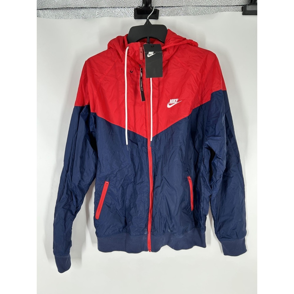 Nike Sportswear Windrunner Hooded Jacket Nylon Medium Red White Blue AR2191-410